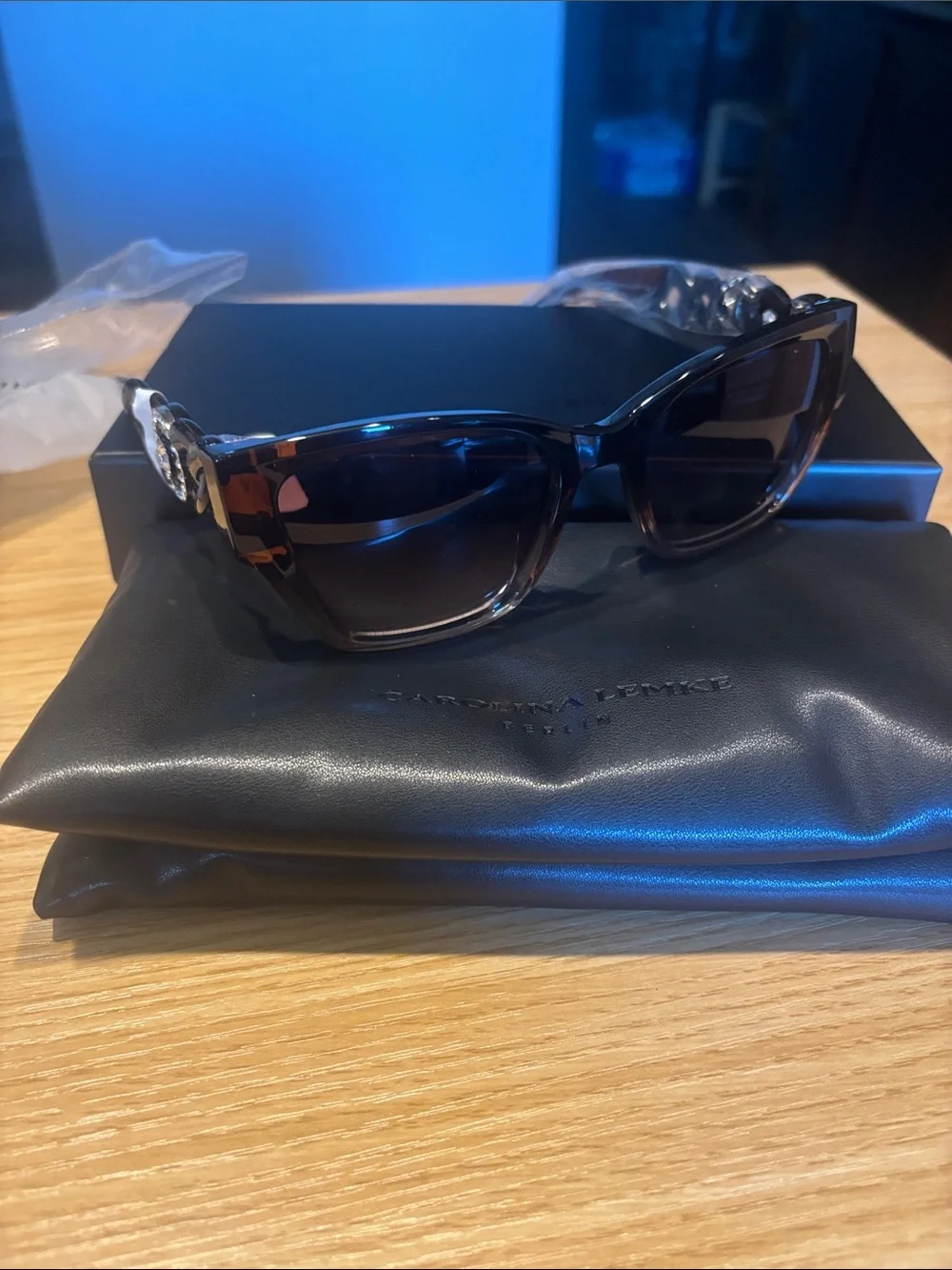 Carolina lemke Tortoiseshell Cat-Eye Women's Sunglasses - Brown